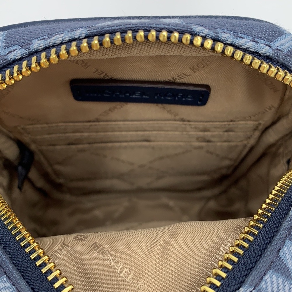 MICHAEL KORS SLOAN EDITOR SMALL NS TOP ZIP FLAP PACKET XBODY NAVY MULTI - Picture 14 of 16
